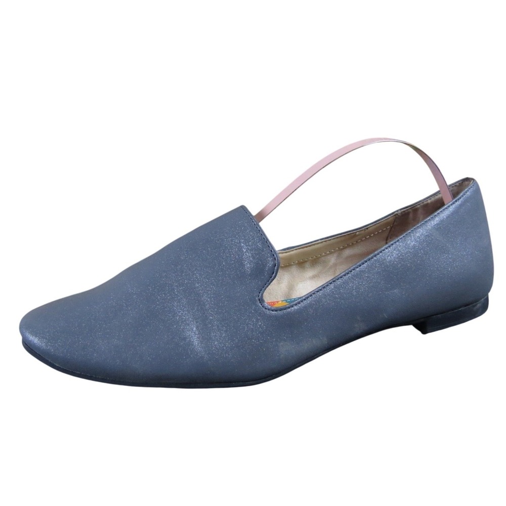 Katy Perry The Tia‎ Womens 7.5 Gray Faux Leather Slip-On Flat Casual Shoe